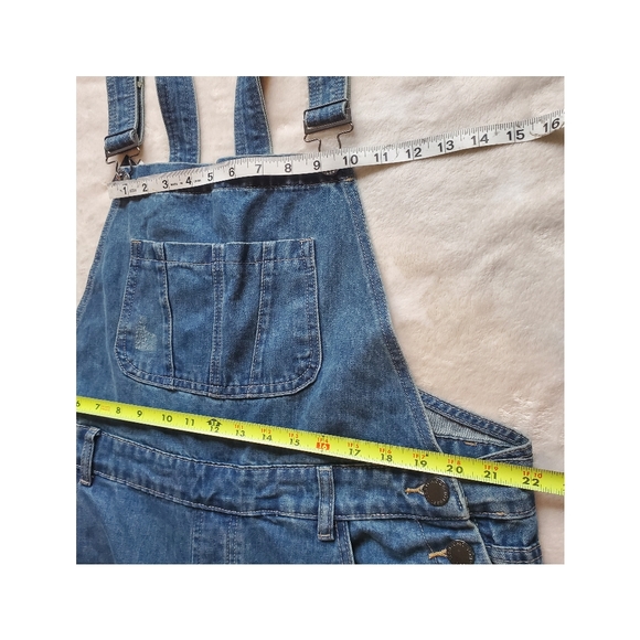 New City chic denim overalls jean over it all cotton size 14 boyfriend fit - Picture 5 of 13